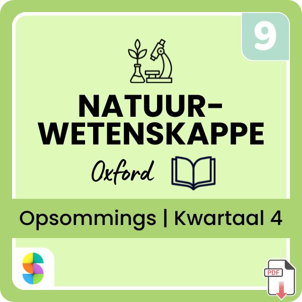 Graad 9 Natuurwetenskappe Opsommings – Kwartaal 4 (Oxford) (CAPS/KABV) | PDF