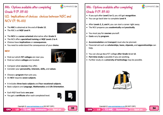 Grade 9 LO Summaries Term 2 Spot On CAPS PDF | Summaries SA